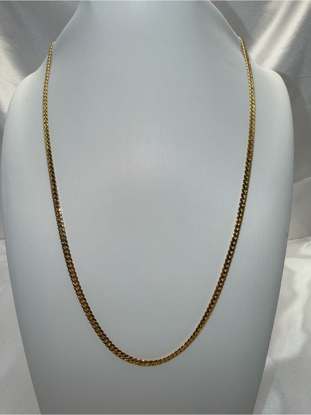 23.5” 3.2mm 18K Gold Dipped Snake Cuban Necklace